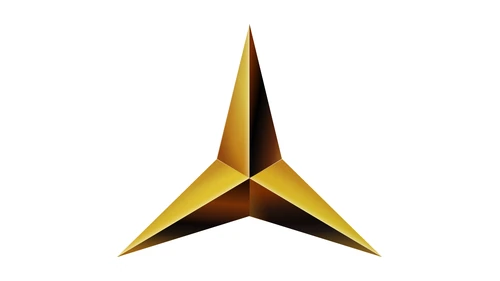 Original Mercedes three-pointed star, 1909, drawn without a ring
